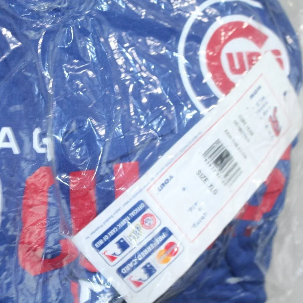 Majestic Men Blue Tee Shirt Chicago Cubs MLB Authentic Tripe Peak Size XL - Picture 6 of 10